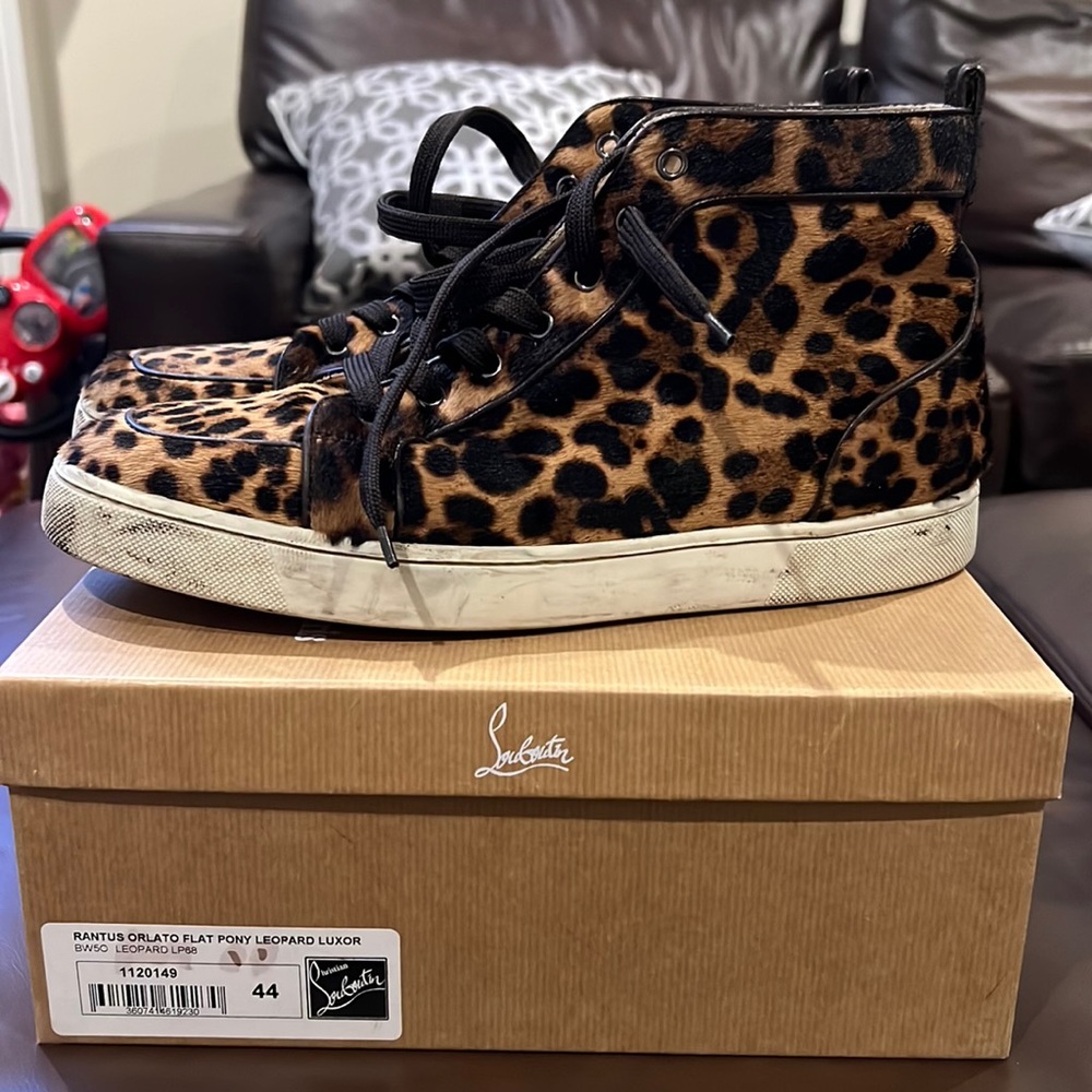 Men’s louboutin leopard sneakers